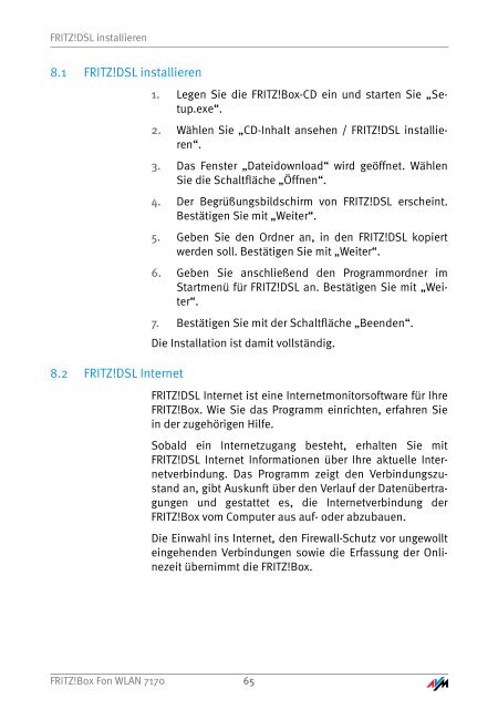 Handbuch FRITZ!Box Fon WLAN 7170 - Unitymedia