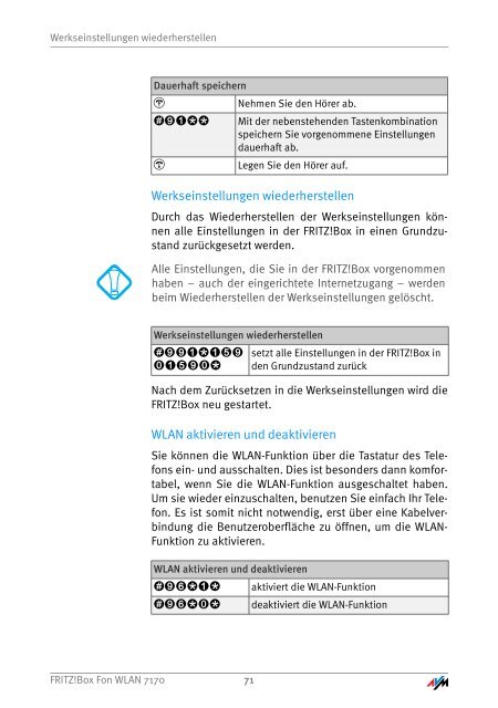 Handbuch FRITZ!Box Fon WLAN 7170 - Unitymedia