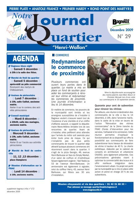 Journal de quartier Henri-Wallon [1] nÂ° 29 - dÃ©cembre 2009 - Bagneux