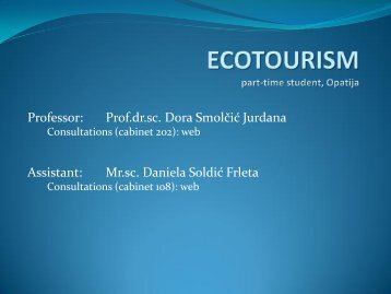 ECOTOURISM part-time student, Opatija - LUMENS