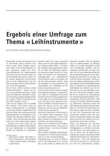 Ergebnis einer Umfrage zum Thema Â« Leihinstrumente Â»