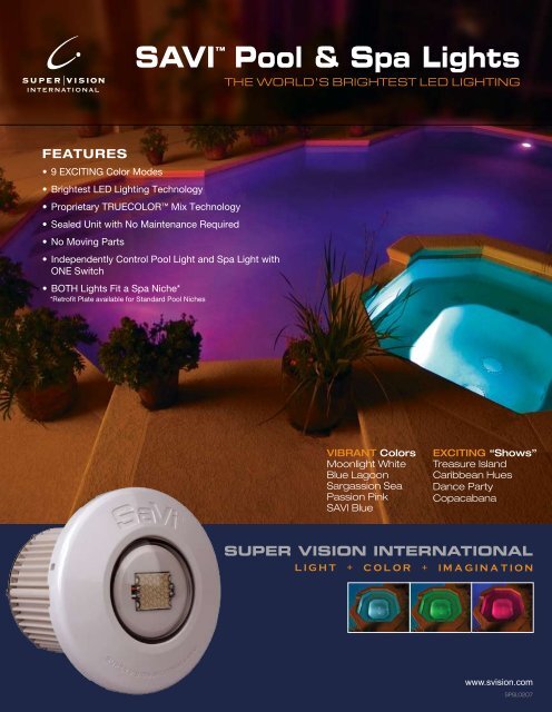 SaVi Pool & Spa Light - Product Brochure - INYOPools.com