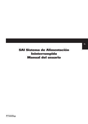 SAI Sistema de Alimentación Ininterrumpida Manual del usuario