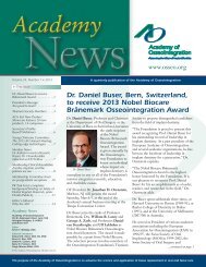 AO News Volumne 24 Number 1 2013 - Academy of Osseointegration