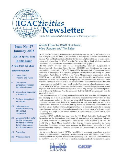 Issue 27 Jan 2003 - IGAC Project