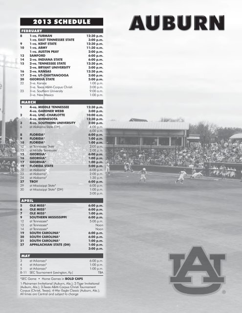 2013 SEC Softball Media Guide - Southeastern Conference