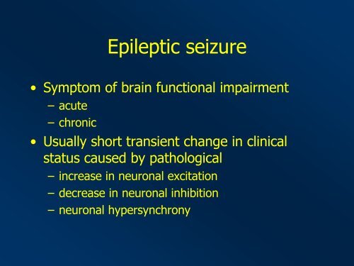 Epilepsy and Epileptic Seizures