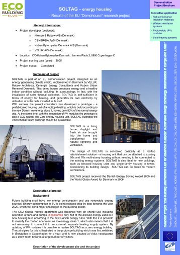 SOLTAG â energy housing (DK) - Eco - building Club