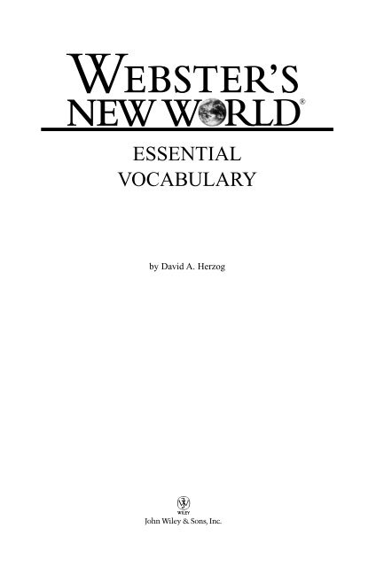 Essential Vocabulary - Noel's ESL eBook Library