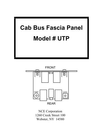 Cab Bus Fascia Panel Model # UTP - NCE - DCC Concepts