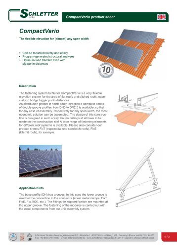 Product Sheet - Schletter GmbH