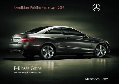 E - Klasse CoupÃ©. - Preislisten