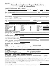 Day Camp Medical Form (please fill out both sides) - Falmouth ...