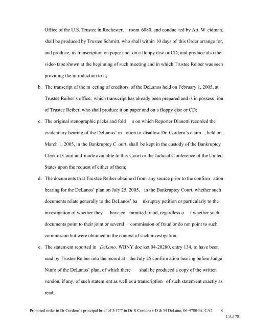 Outline for oral argument by Dr. Richard Cordero, Esq., in the Court ...