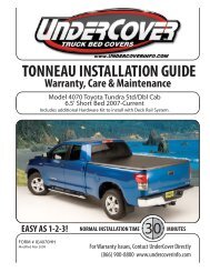 TONNEAU INSTALLATION GUIDE - Undercover