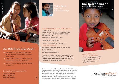 Flyer Geigenkinder - Jesuitenmission