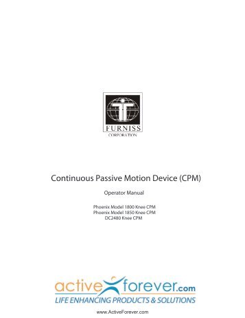 Knee CPM Manual (.pdf) - ActiveForever