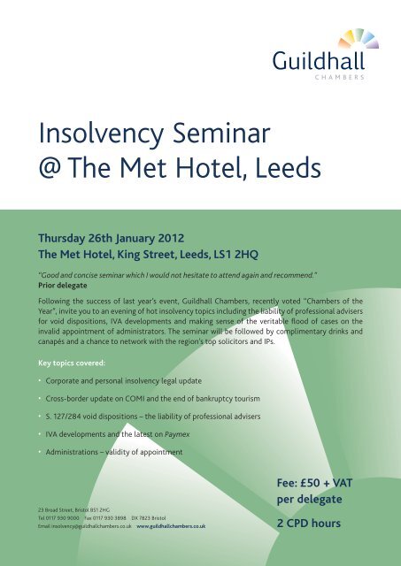 Guildhall Insolvency Seminar Invite 01.12.indd - Guildhall Chambers