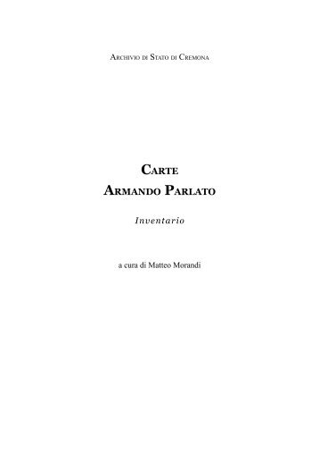 Carte Armando Parlato - Istituto Centrale per gli Archivi