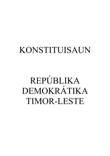 konstituisaun repúblika demokrátika timor-leste - Governo de Timor ...