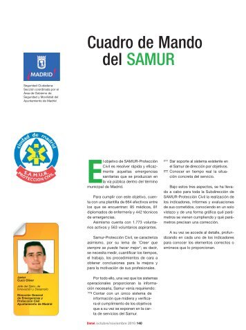 Cuadro de Mando del SAMUR - Revista DINTEL Alta DirecciÃ³n