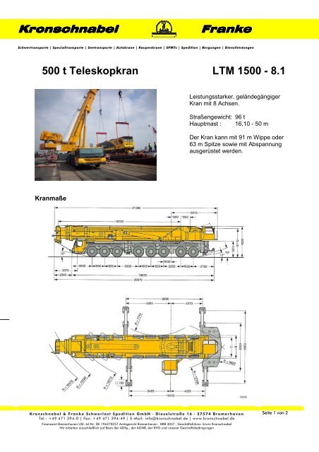 WWW Datenblatt 1500 - Kronschnabel & Franke