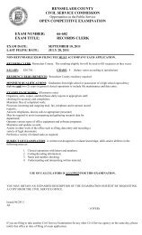 records clerk - Rensselaer County