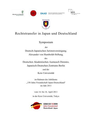 Rechtstransfer in Japan und Deutschland - Ruhr-UniversitÃ¤t Bochum