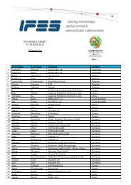 IFES WORLD SUMMIT 27-29 JUNE 2013 Delegate List