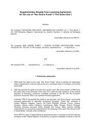 Supplementary Free-Licensing Agreement to the ... - PRO Europe