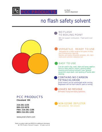 no flash safety solvent - Products Chemical Company
