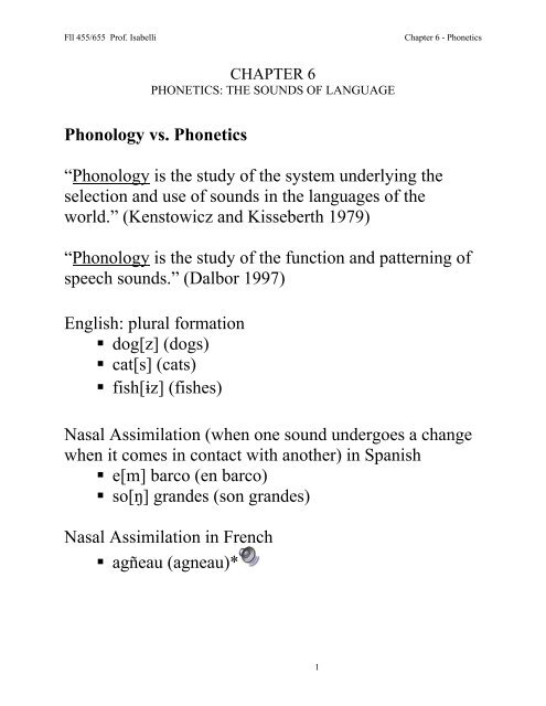 Phonology Vs Phonetics A œphonology Is The Study Of The System