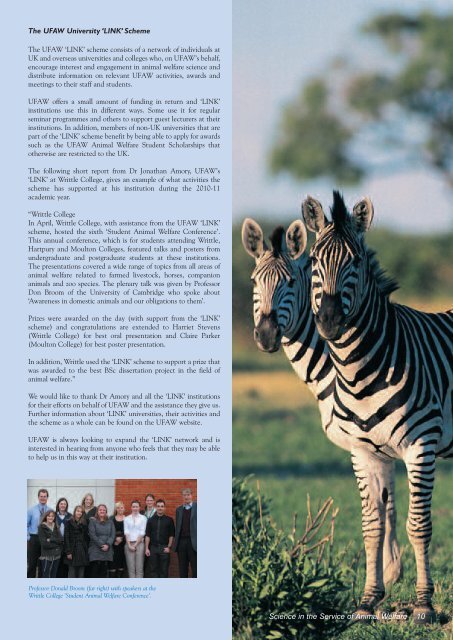 2010-2011 Annual Report - Universities Federation for Animal Welfare