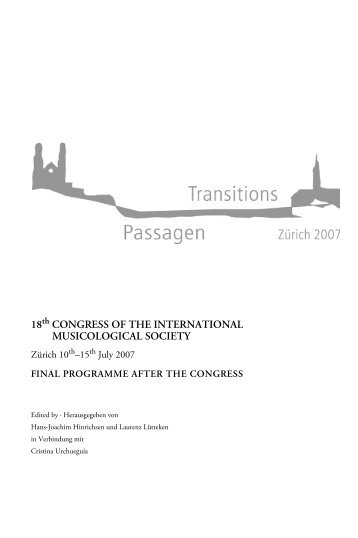 18 congress of the international musicological society - Centro Studi ...