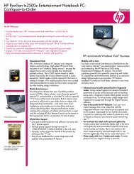 HP Pavilion Data Sheet - Notebook review