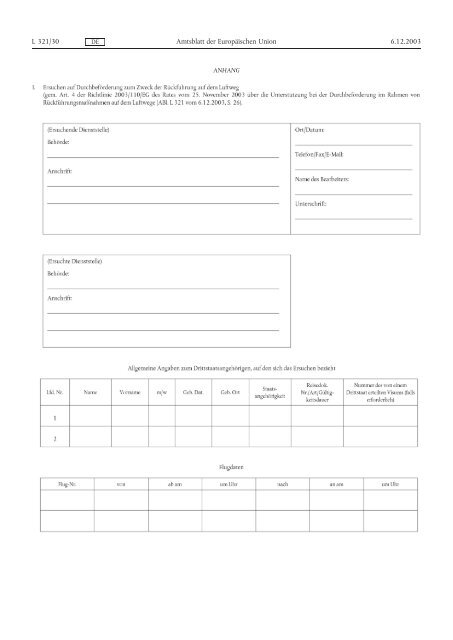 RICHTLINIE 2003/110/EG DES RATES vom 25. November ... - unhcr