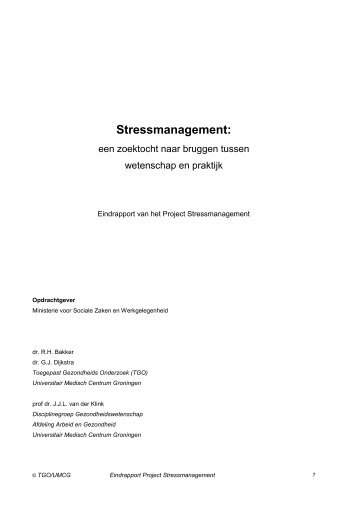 Stressmanagement: een zoektocht naar bruggen tussen - NIP