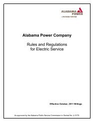 Schedule of Service Regulations and Rates for ... - Alabama Power