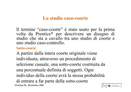 Gli studi di coorte - Centro per lo Studio e la Prevenzione ...