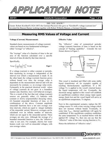 Measuring RMS Values of Voltage and Current - Scientific Devices ...