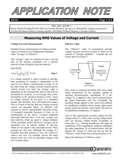 Measuring RMS Values of Voltage and Current - Scientific Devices ...