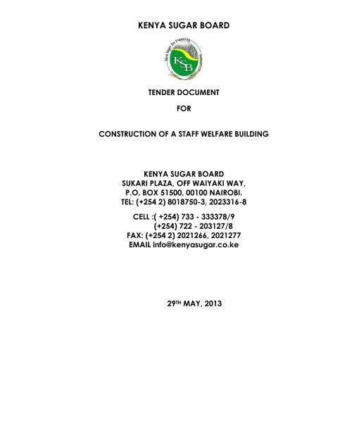 to Download Tender Document (PDF Version: 7MB) - Kenya Sugar ...