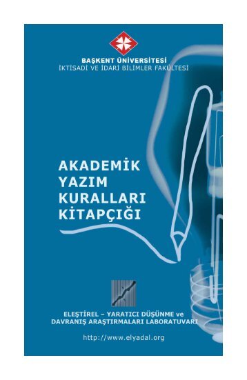 Akademik Yazım Kuralları Kitapçığı - İktisadi ve İdari Bilimler Fakültesi