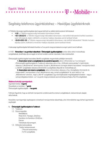 HavidÃ­jas Ã¼gyfeleinknek - T-Mobile