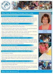 Blue Gum Montessori School Inc Information Sheet - Association of ...