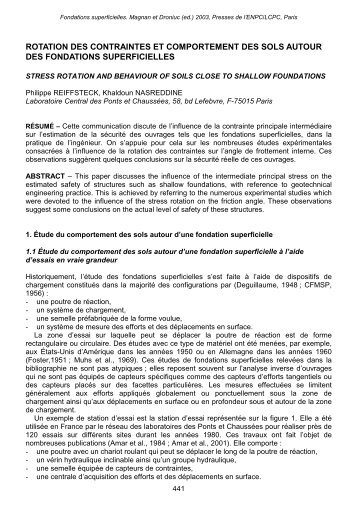 Rotation des contraintes et comportement des sols autour des ...