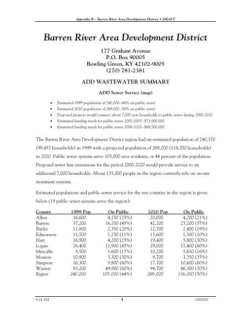 Barren River Area Development District - Kentucky: Infrastructure ...