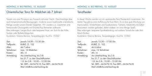 Ferienprogramm Sommer 2012 - Gemeinde Unterhaching