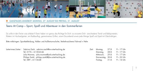 Ferienprogramm Sommer 2012 - Gemeinde Unterhaching