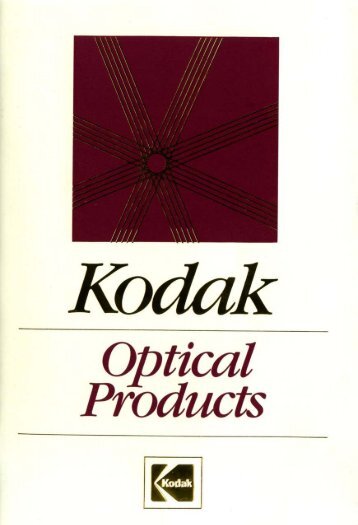 Kodak Optical Products (UV and fluorescence spectra of